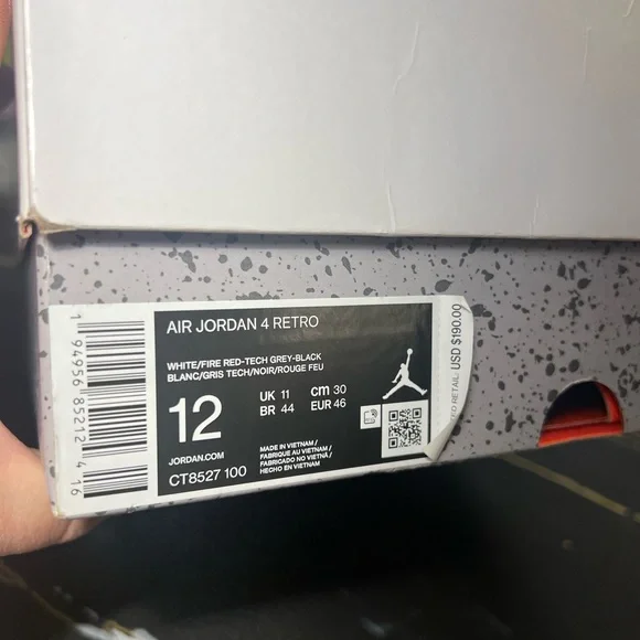 NIKE || AIR JORDAN RETRO 4 || WHITE OREO SZ 12 - Picture 5 of 10